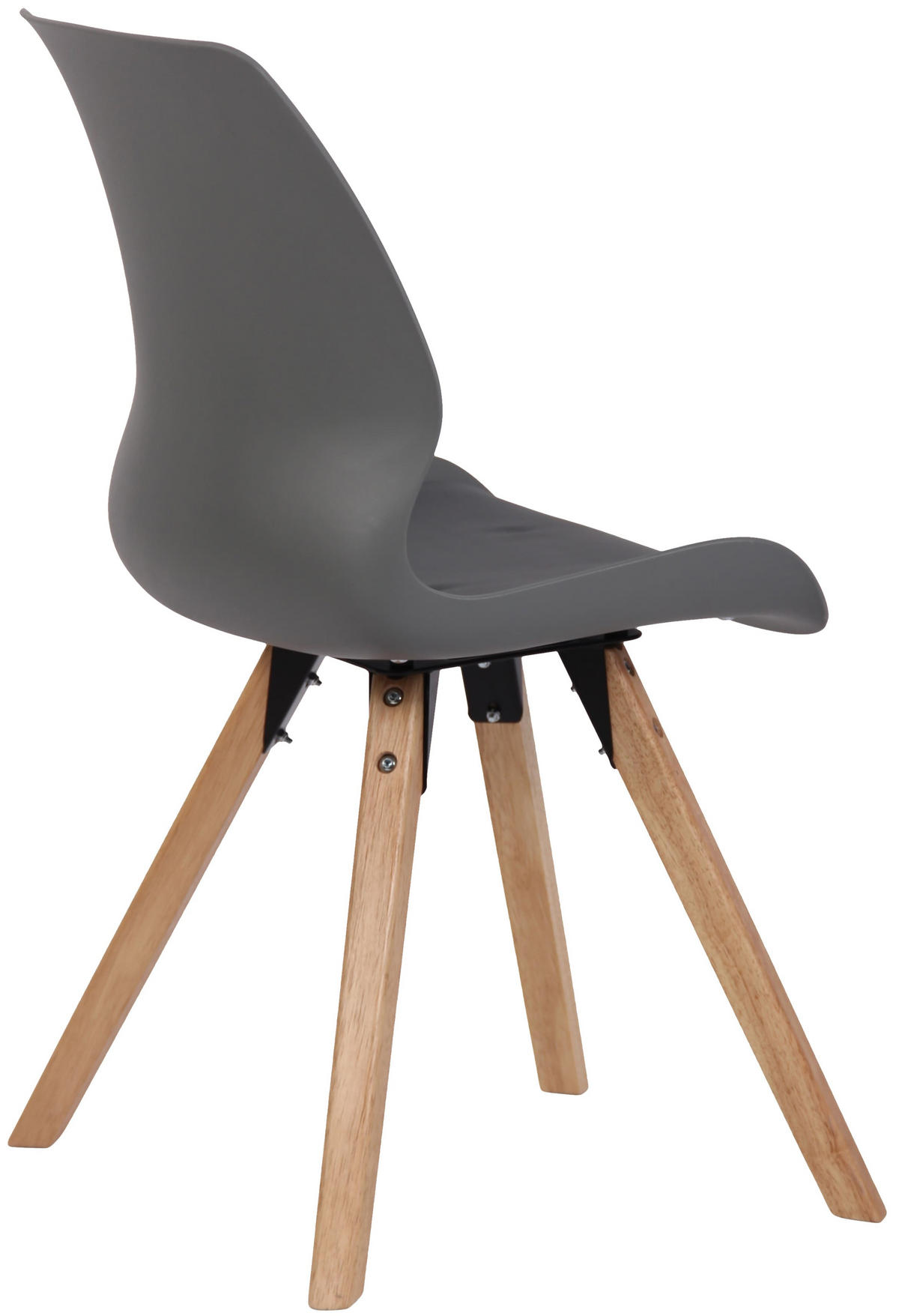 STUHL Kunststoff grau - Eukalyptusholzfarben/Grau, Holz/Kunststoff (49/87.5/58cm) - CLP