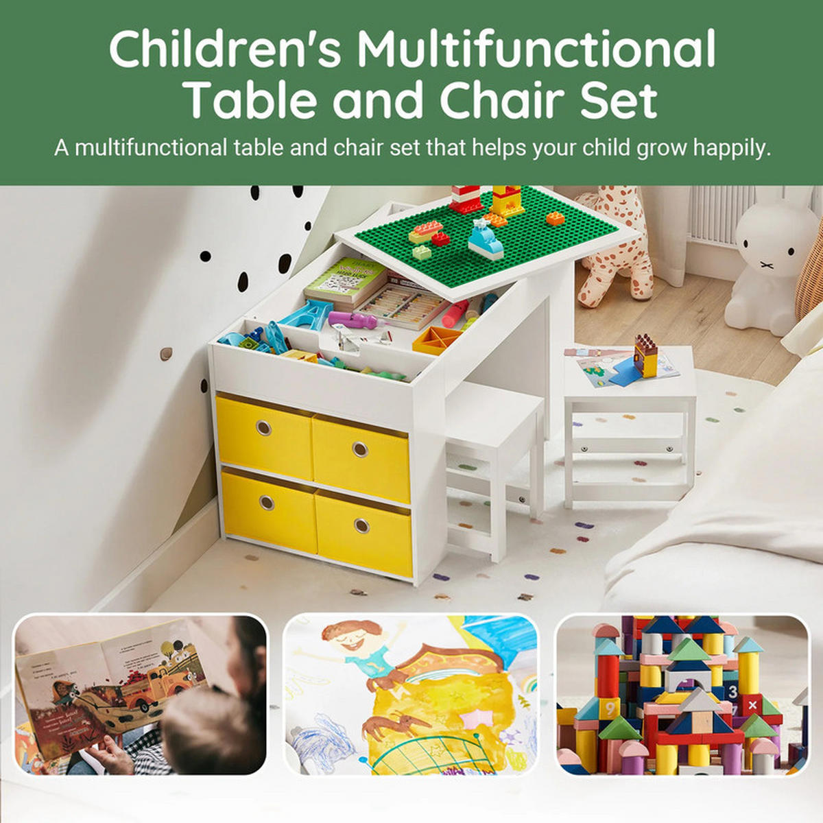 KINDERSITZGRUPPE Weiß 87x50x50cm - Weiß, Holzwerkstoff (50/50/87cm) - Bextsrack