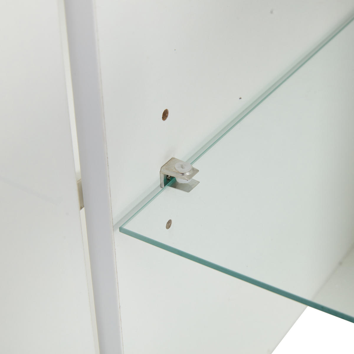 SIDEBOARD in Weiß Hochglanz-Couchtisch mit 2 Schubladen und LED-Licht für Wohnzimmer, B90/T45/H35.5cm - Transparent/Weiß, Glas/Holzwerkstoff (140/70/40cm) - STILVORA