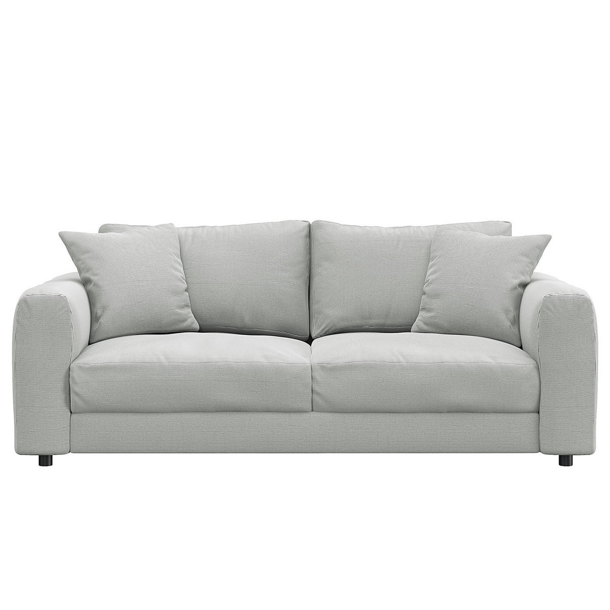 2,5-SITZER SOFA - Schwarz/Grau, Kunststoff/Textil (189/79/106cm) - home24