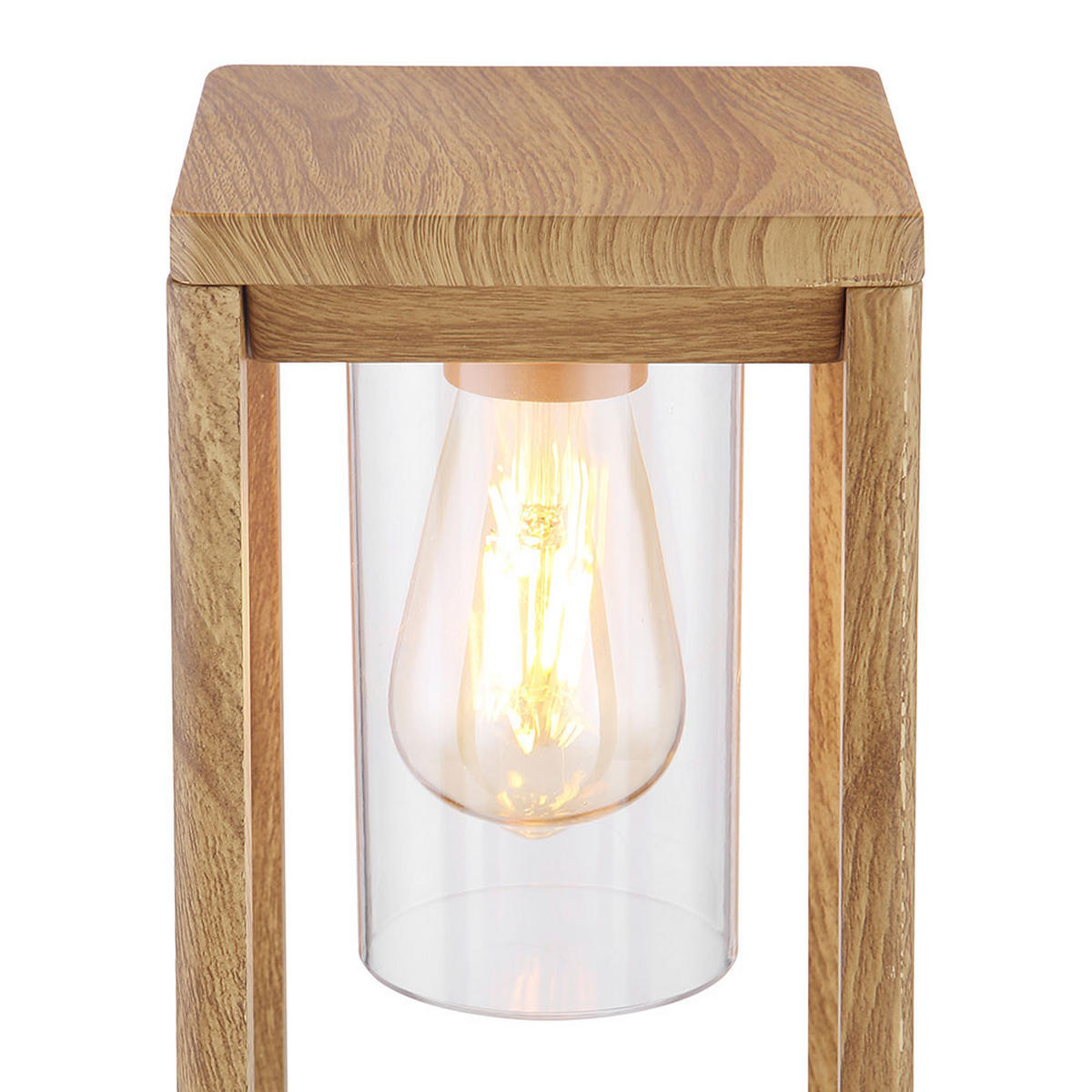 WEGELEUCHTE CANDELA Braun Holzoptik - Braun, Glas (15/15/35cm) - Globo Lighting