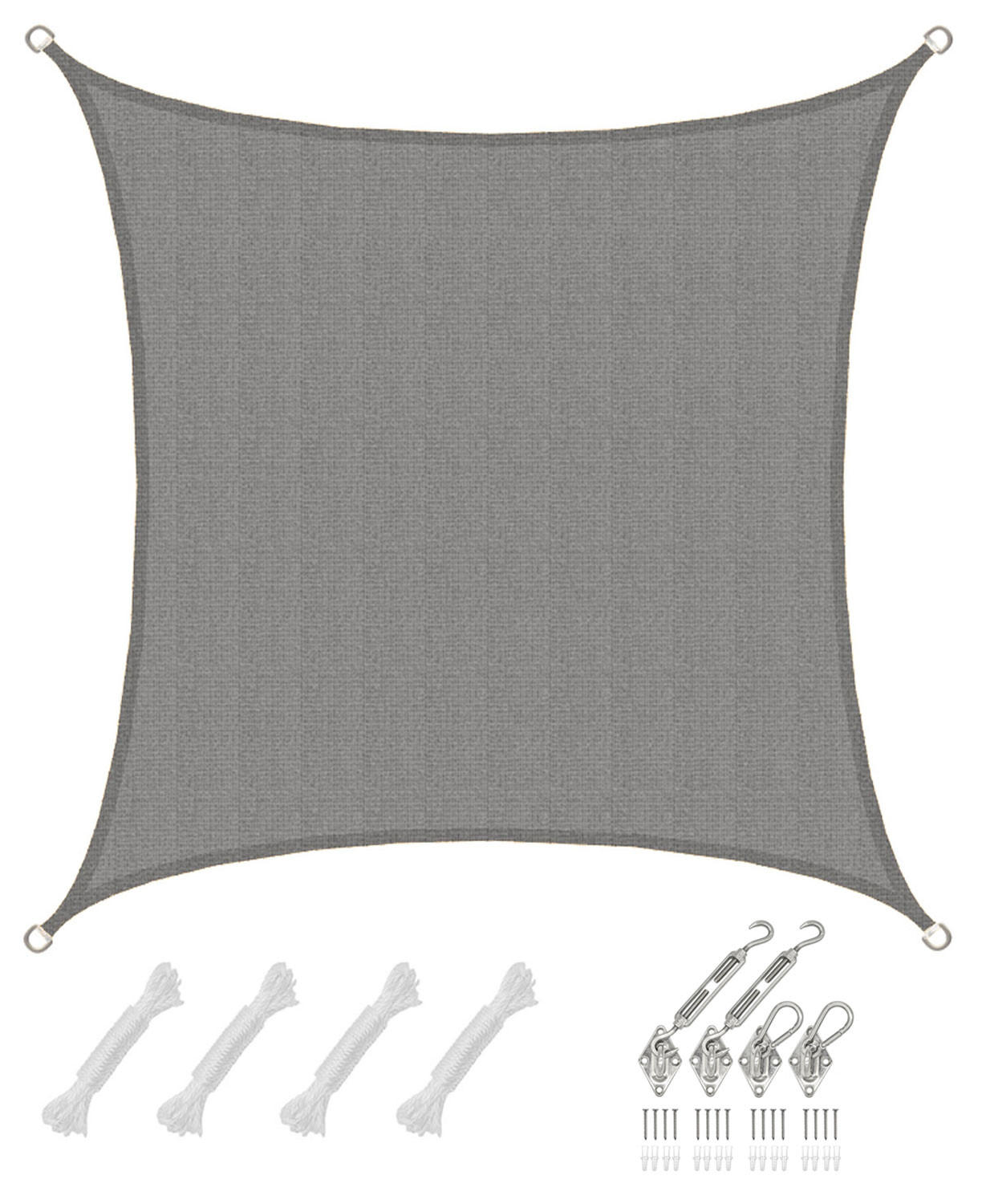 SONNENSEGEL Luftdurchlässig 300 cm Grau - Grau, Kunststoff (300/300cm) - Amanka