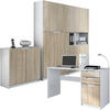 BÜROMÖBELSET Logan Fronten in Eiche sägerau - Eiche San Remo, Holzwerkstoff (246/185/60cm) - Vladon