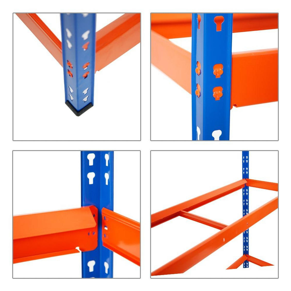 REIFENREGAL Tiger XL 2er-Set mit 2x 200x150x45 cm 300 kg Fachlast bis zu 36 Reifen Blau-Orange - Orange, Metall (300/200/45cm) - PROREGAL