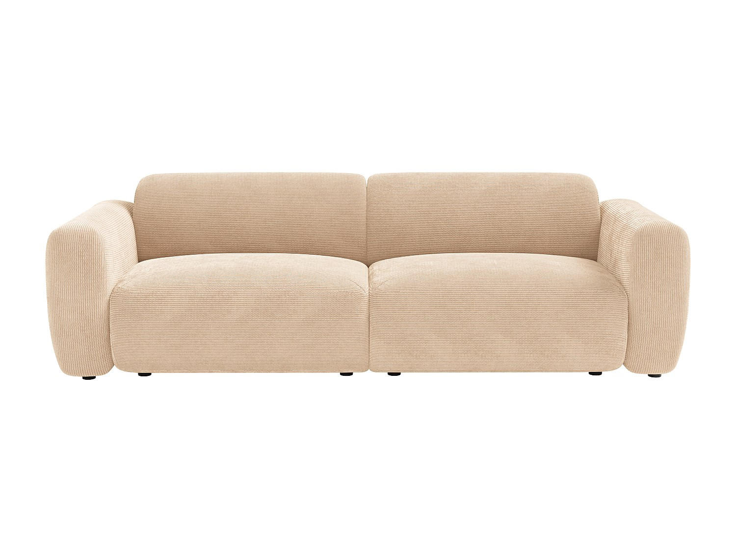 SCHLAFSOFA - 4 Personen - samt - beige Pogni - Beige, Kunststoff/Textil (240/73/97cm) - Vente-Unique