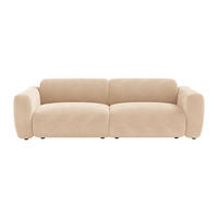 SCHLAFSOFA - 4 Personen - samt - beige Pogni - Beige, Textil (240/73/97cm) - Vente-Unique