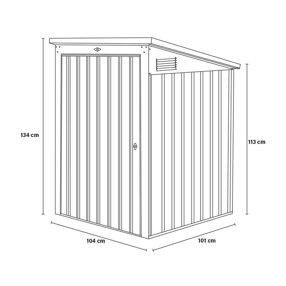 MÜLLTONNENBOX BASURA S - 1x 240L - Anthrazit, Metall (101/134/104cm) - Home Deluxe