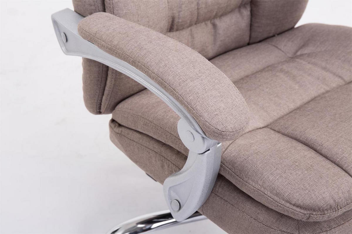 CHEFSESSEL Stoff taupe - Taupe/Chromfarben, Textil/Metall (67/112/67cm) - CLP