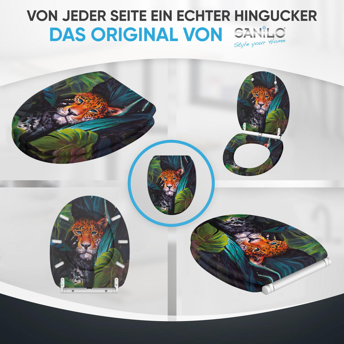 WC-SITZ mit Absenkautomatik & Top Fix Hunter - Braun, Holzwerkstoff (37.7/5.5/48cm) - Sanilo