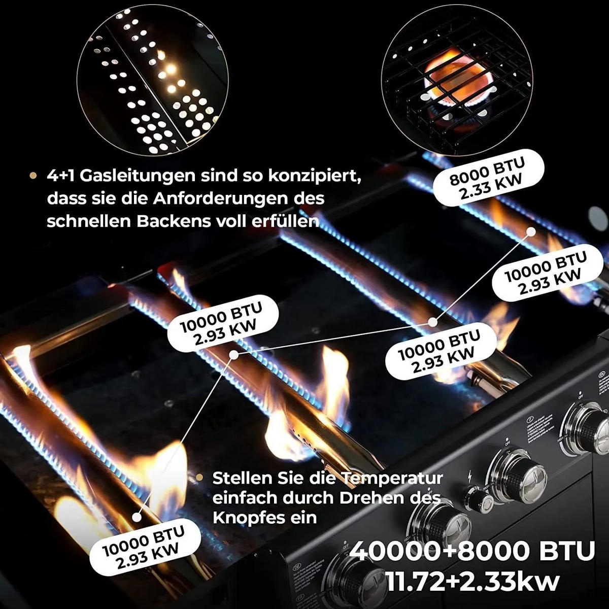 GASGRILL Stehender Grillrahmen Schwarz - Schwarz, Metall (42/133cm)