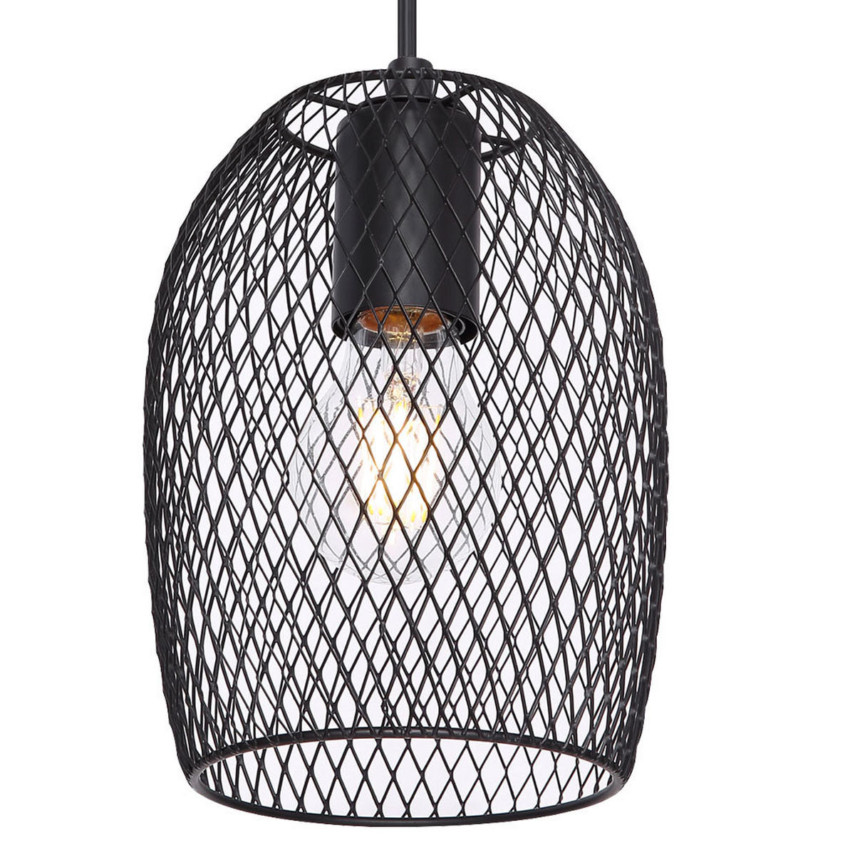 LED HÄNGELEUCHTE DOPS Geflecht Schwarz - Schwarz, Metall (100/15/150cm)