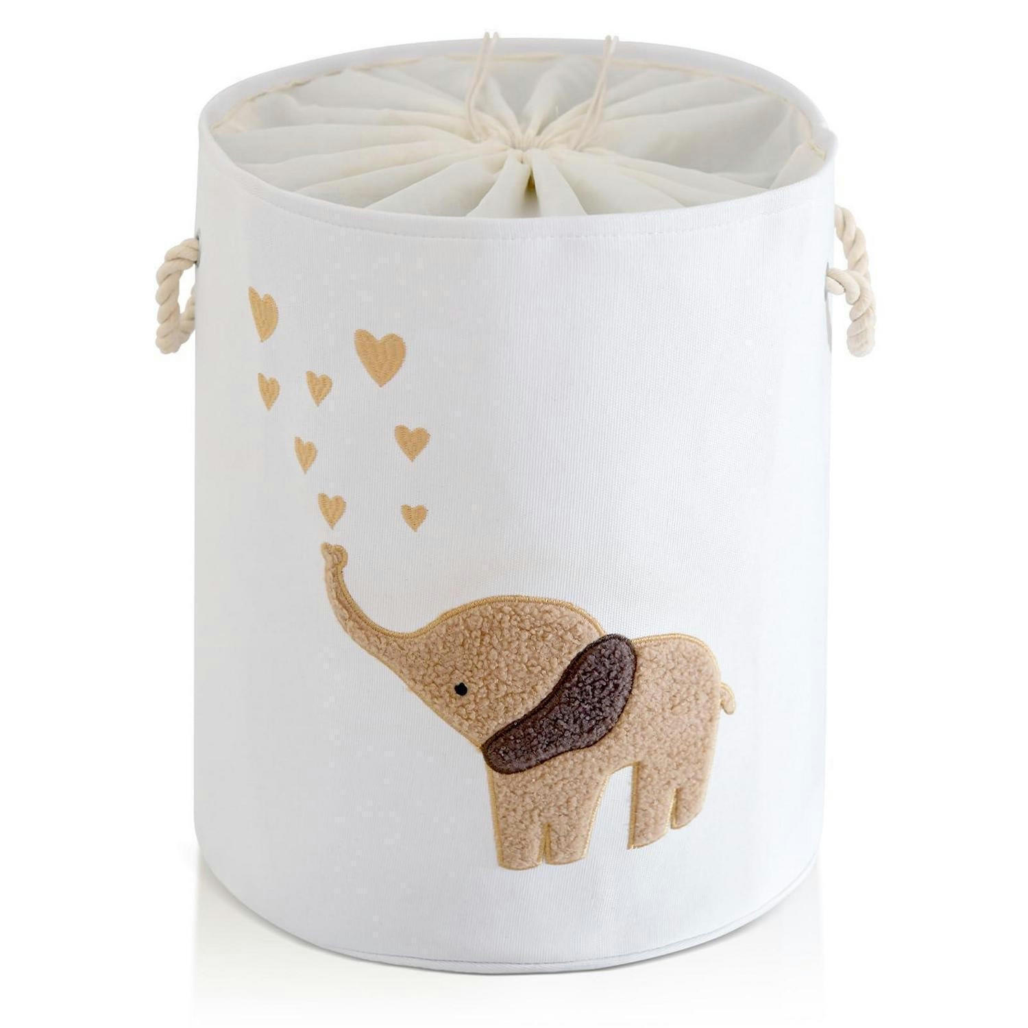WÄSCHEKORB Elefant 58 L Braun - Weiß, Textil (34.8/34.8/5.1cm)