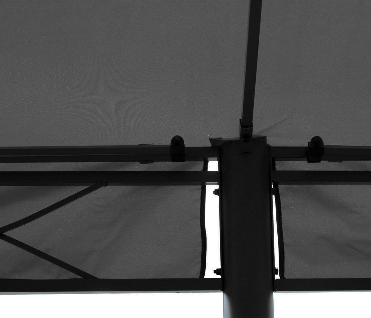PERGOLA Cadiz 276x300x500cm Grau Seitenwand + Moskitonetz - Grau, Metall (300/276/500cm) - BERLINLODGE