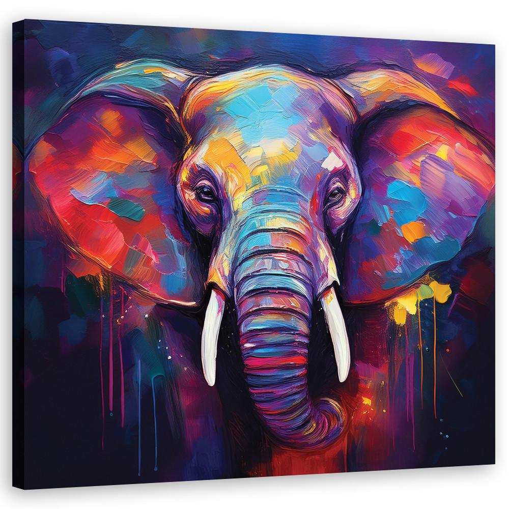 WANDBILD elefant tiere pop art - Multicolor, Textil (50/50cm) - Feeby