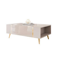COUCHTISCH ONYX Kaschmir auf goldenen Beinen Hochglanz - Kaschmir, Holzwerkstoff (65/104/41.5cm) - Lookway