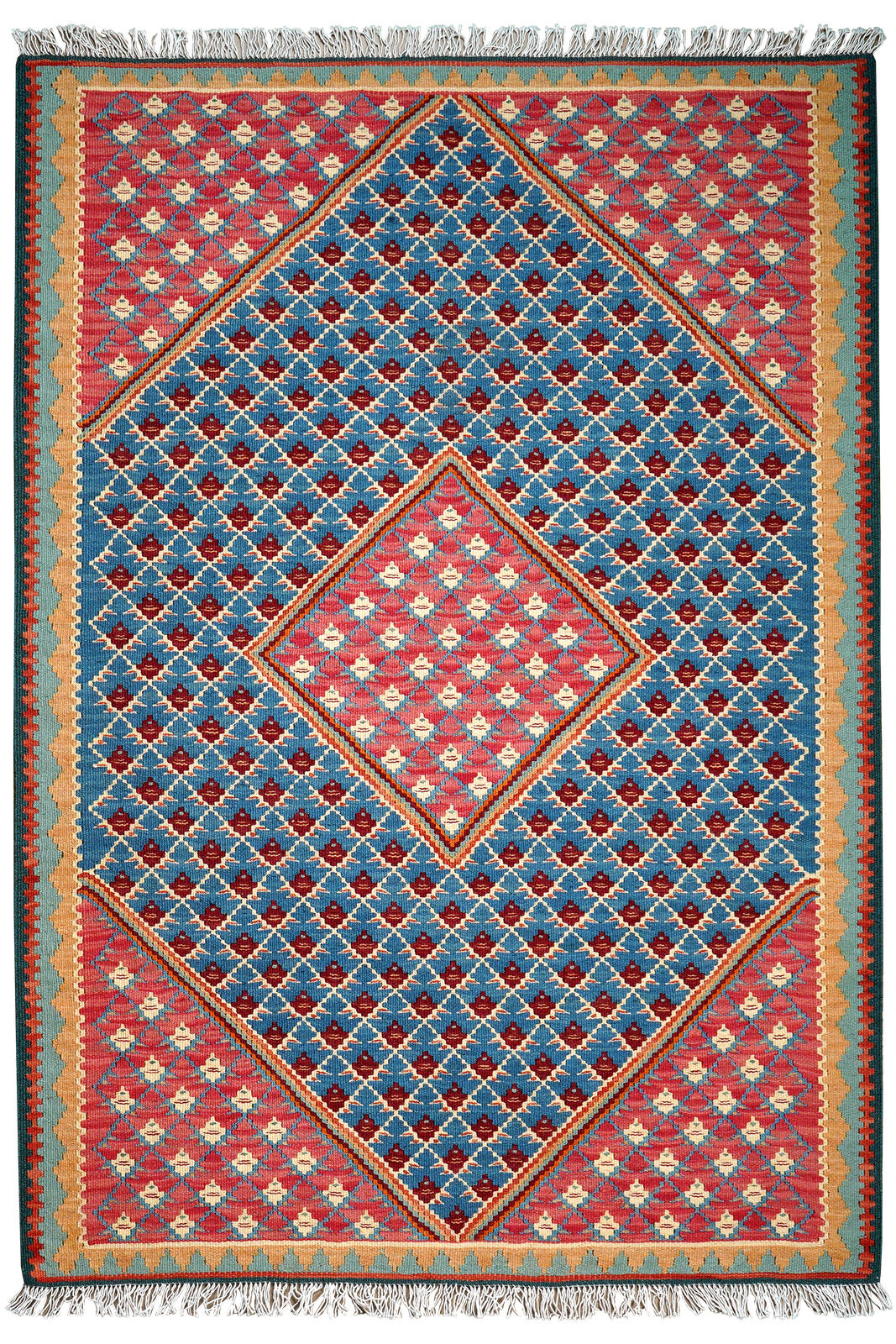 Looma Kelim-Teppich Blau 105x150 cm