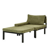 SCHLAFSESSEL mit Schlaffunktion, USB-Type-C-Anschluss und platzsparendem Ausziehdesign, Grün - Grün, Textil (82/79/176cm) - Redom