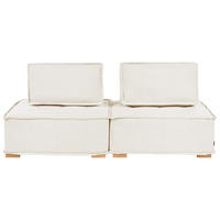 MODULSOFA 2-Sitzer Stoff Cremeweiß Tibro - Creme, Textil (200/82/100cm) - Beliani