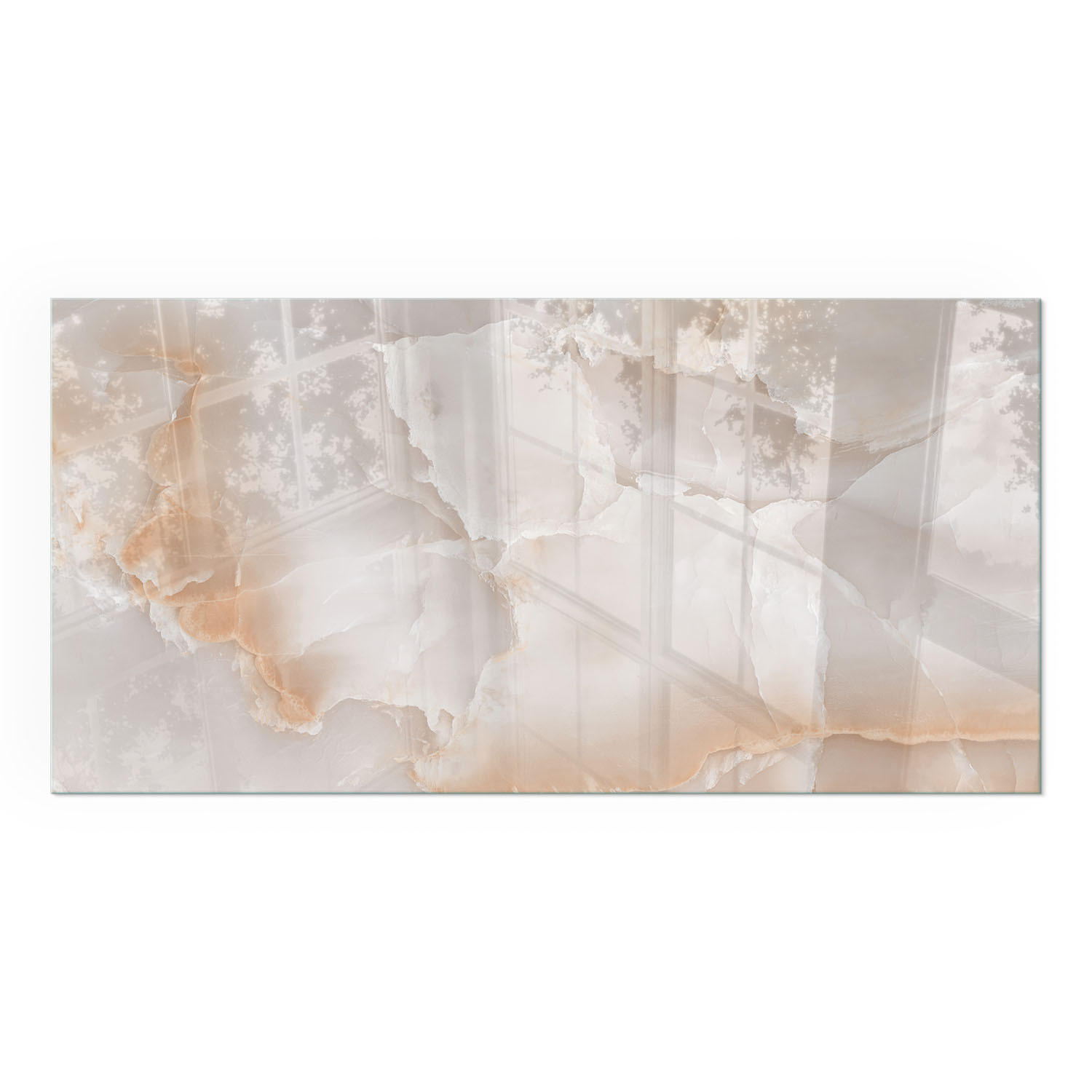 GLASPLATTE für Kamin 120x60 cm - Beige, Glas (120/60/0.4cm) - TULUP