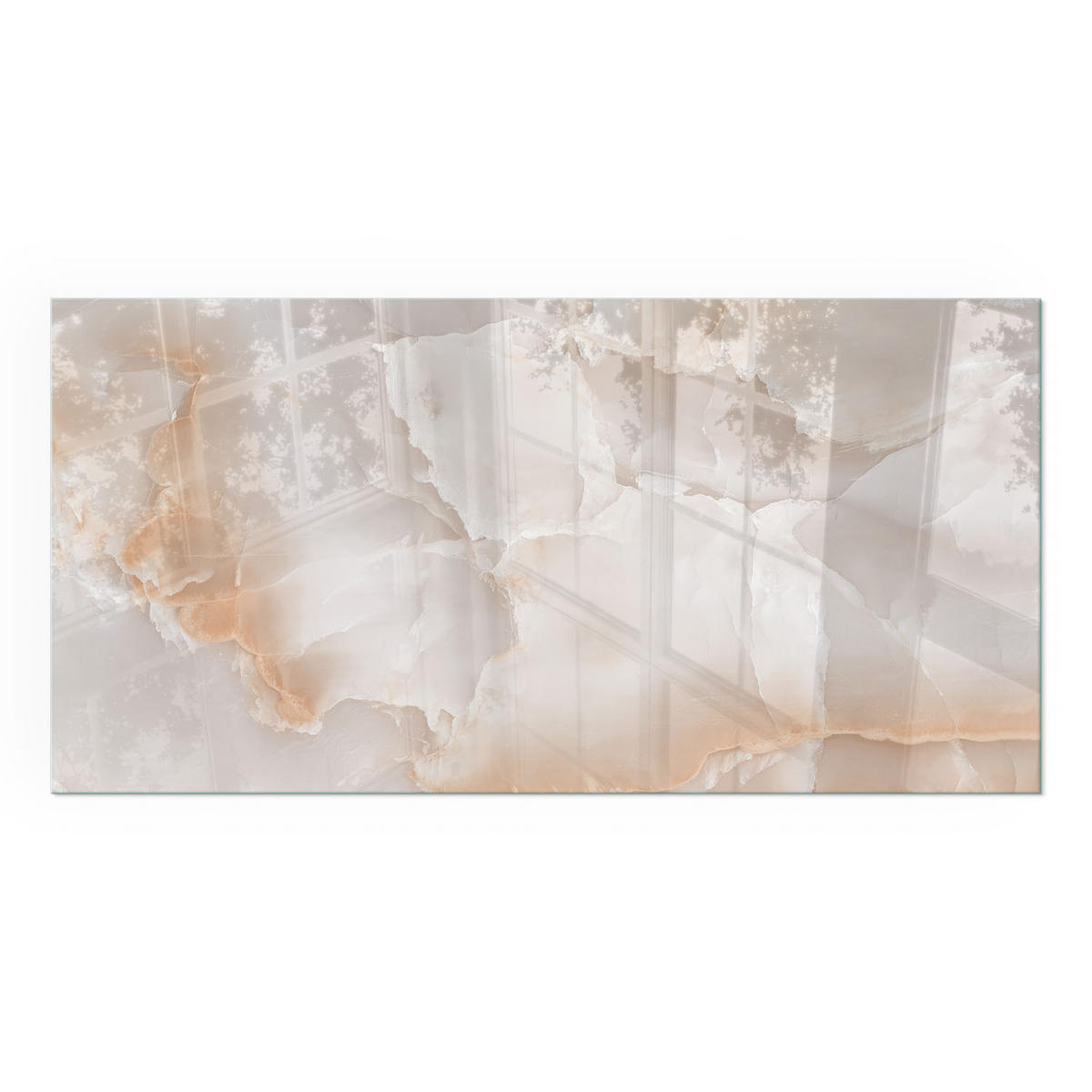 GLASPLATTE für Kamin 120x60 cm - Beige, Glas (120/60/0.4cm) - TULUP