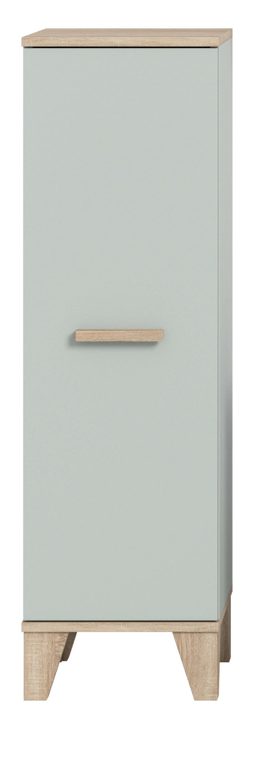 MIDISCHRANK grün, Eiche 34 x 116 cm, Bad Kommode skandinavisches Design - Eichefarben/Grün, Holzwerkstoff (34/116/31cm) - Inn.Furn