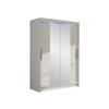 KLEIDERSCHRANK Miami II, mit RGB LED Beleuchtung - Silberfarben/Weiß, Holzwerkstoff/Kunststoff (120/200/58cm) - MIRJAN24