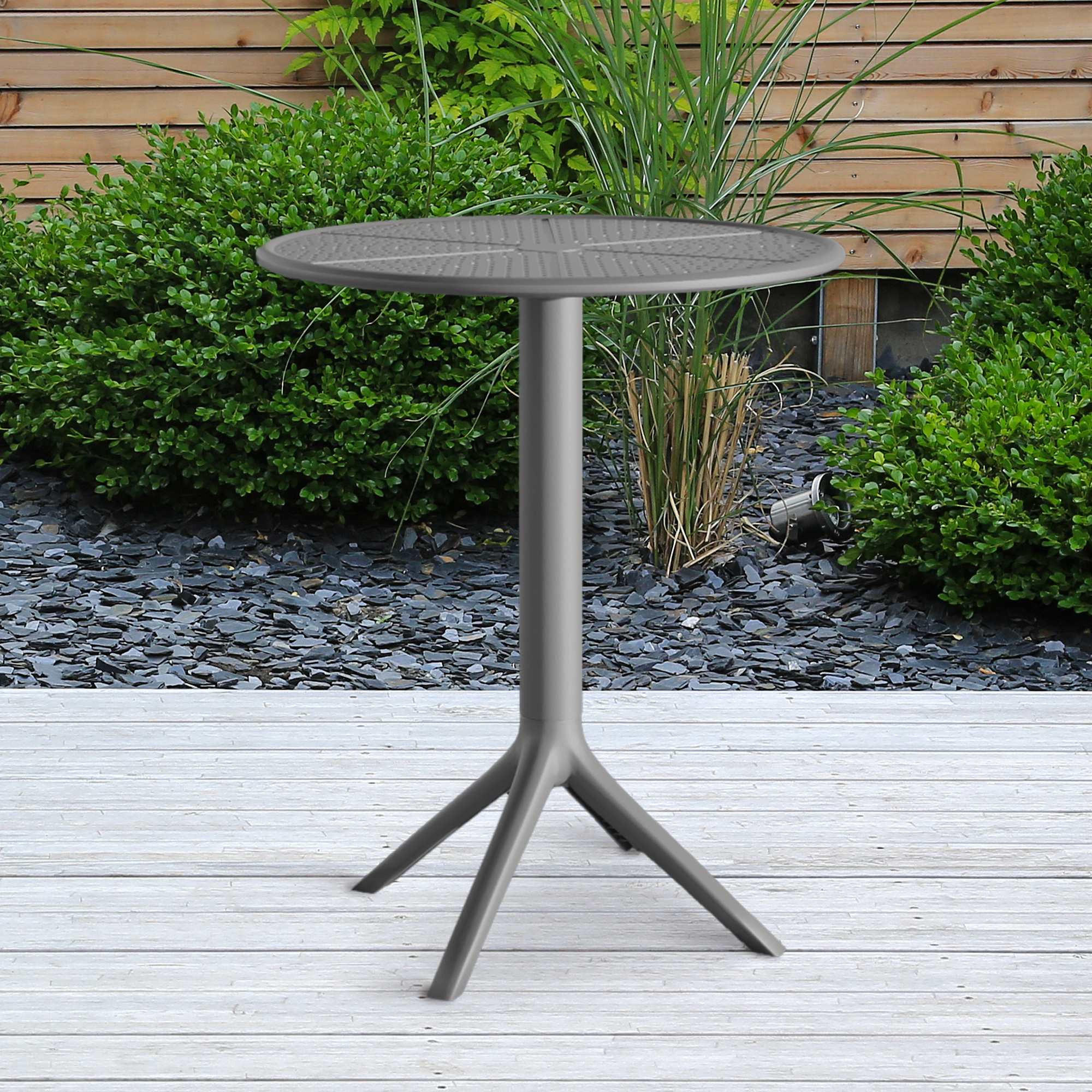 GARTENTISCH rund Kunststoff anthrazit - Anthrazit, Kunststoff (60/60/76cm) - CLP