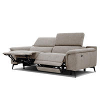 RELAXSOFA FIERO 3-Sitzer mit 2 Relaxfunktionen, taupe - Taupe/Schwarz, Holzwerkstoff/Textil (212/82/103cm)