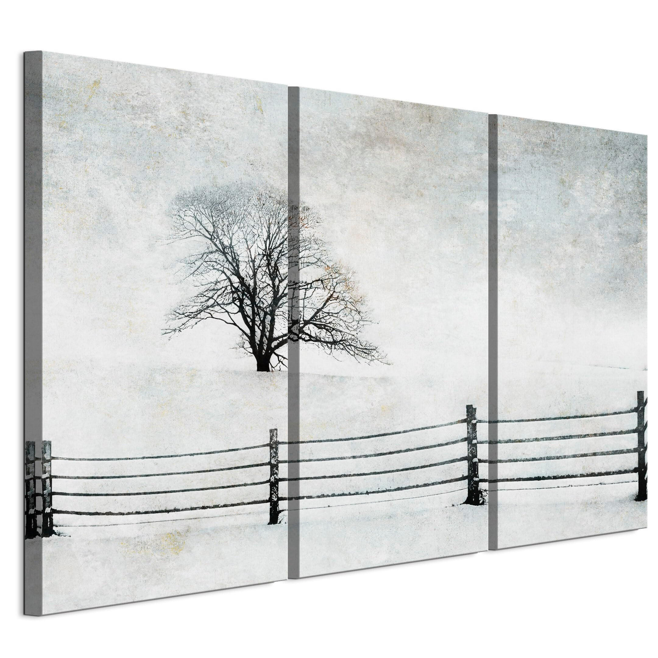LEINWANDBILD Winter 3-tlg. 120x80 cm - Grau, Holz (120/80cm) - LUMASOUL