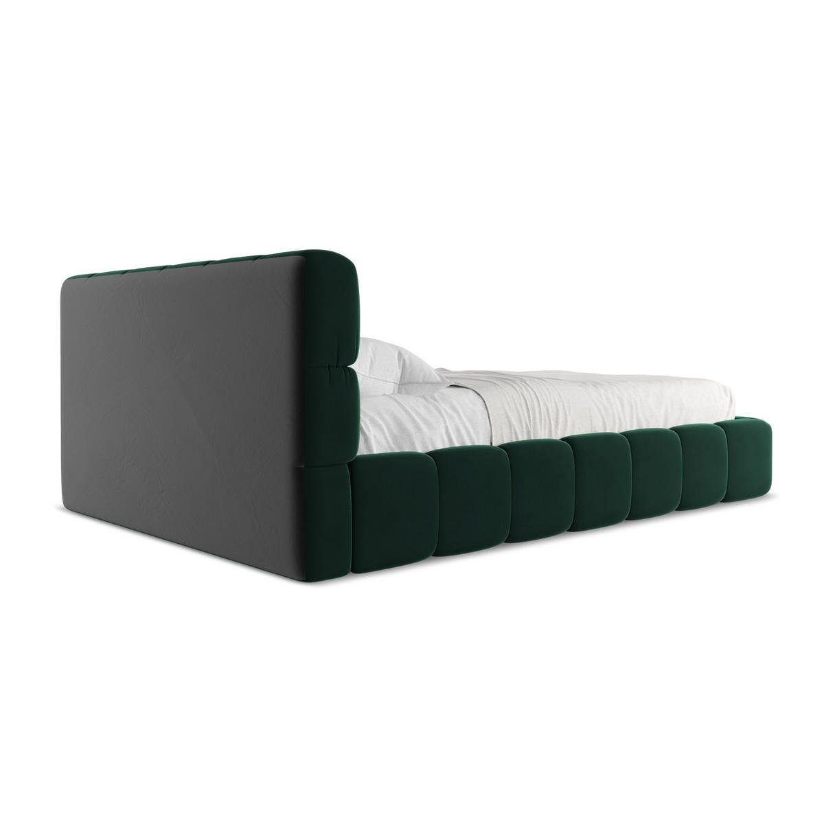 POLSTERBETT mit Bettkasten und Lattenrost 160x228 Grün - Dunkelgrün/Schwarz, Kunststoff/Textil (140/200cm) - LaMiaSofa