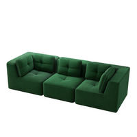 ECKSOFA 297/104/69 cm grün aus Cord mit 74 cm Sitztiefe und modularem Design - Grün, Textil (104/297cm) - OKWISH