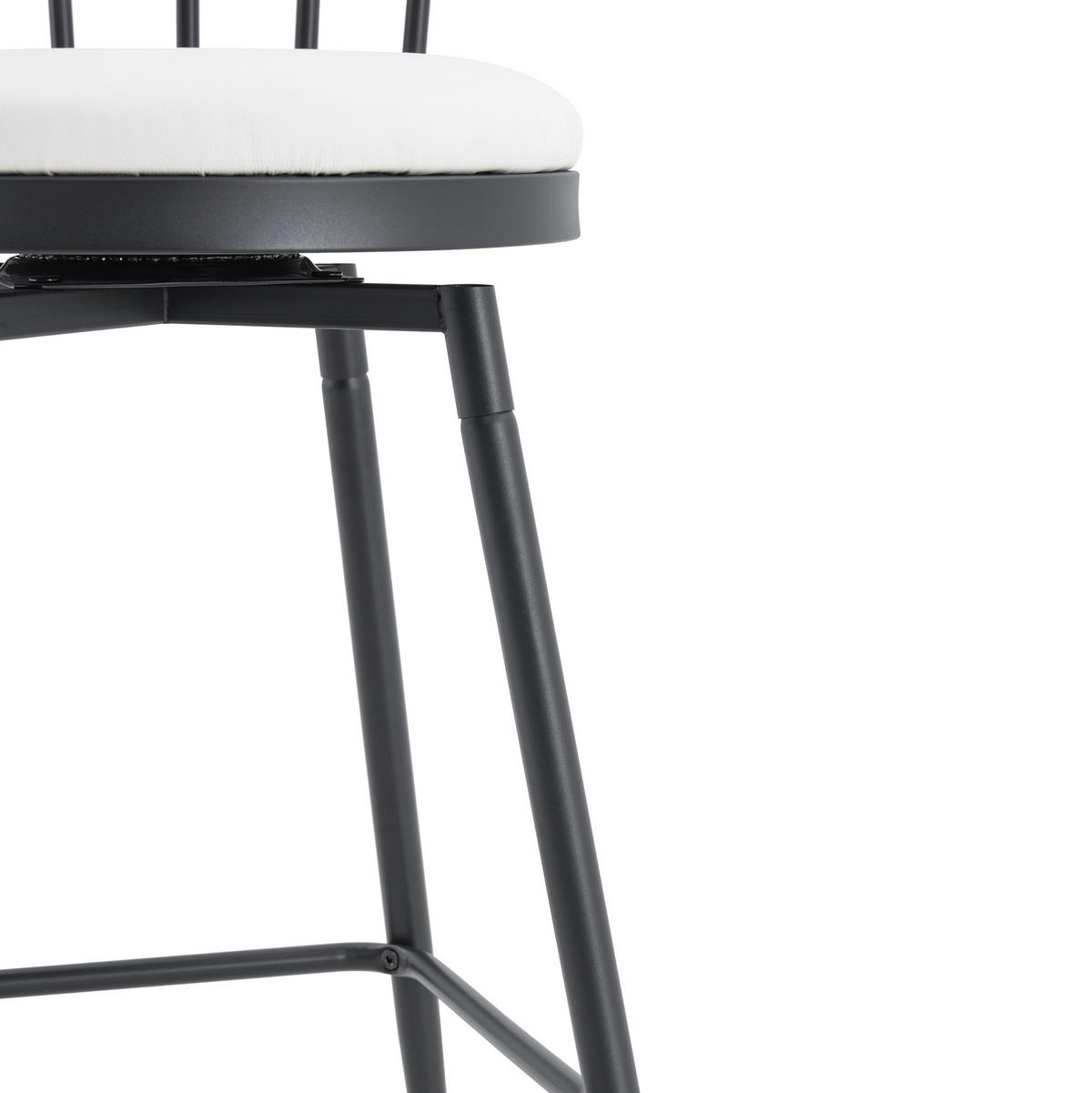 BARHOCKER mit gepolstertem Sitz Metall Weiß - Weiß, Metall (39/96/39cm) - Meubliv