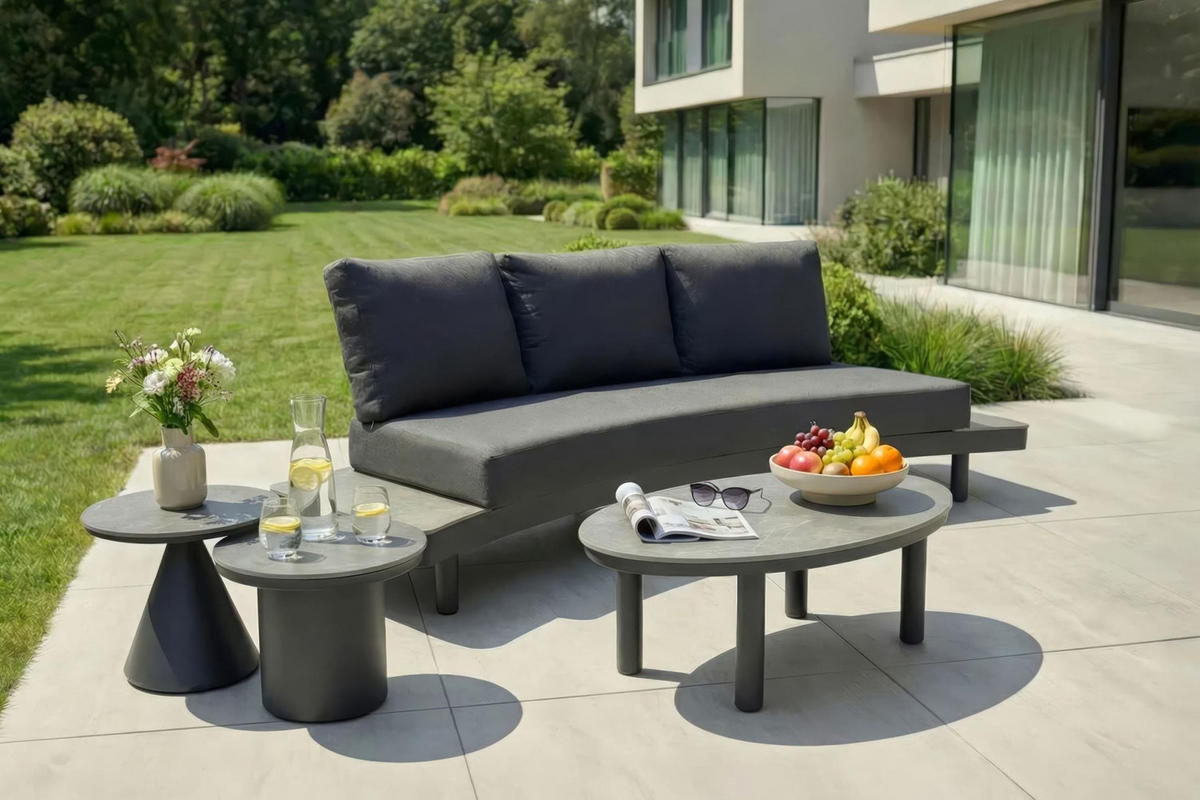 GARTENTISCH Madison Ø50x43 cm, Keramik, Anthrazit - Anthrazit, Keramik (50/50/43cm) - dasmöbelwerk