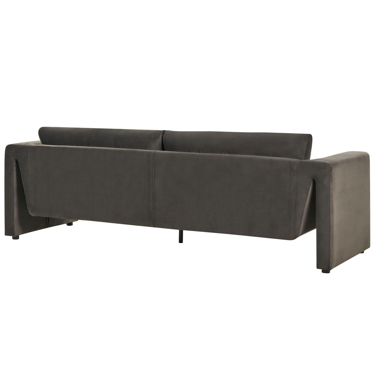 3-SITZER-SOFA Samtstoff Graphitgrau Maunu - Graphitfarben/Schwarz, Textil (237/76/83cm) - Beliani