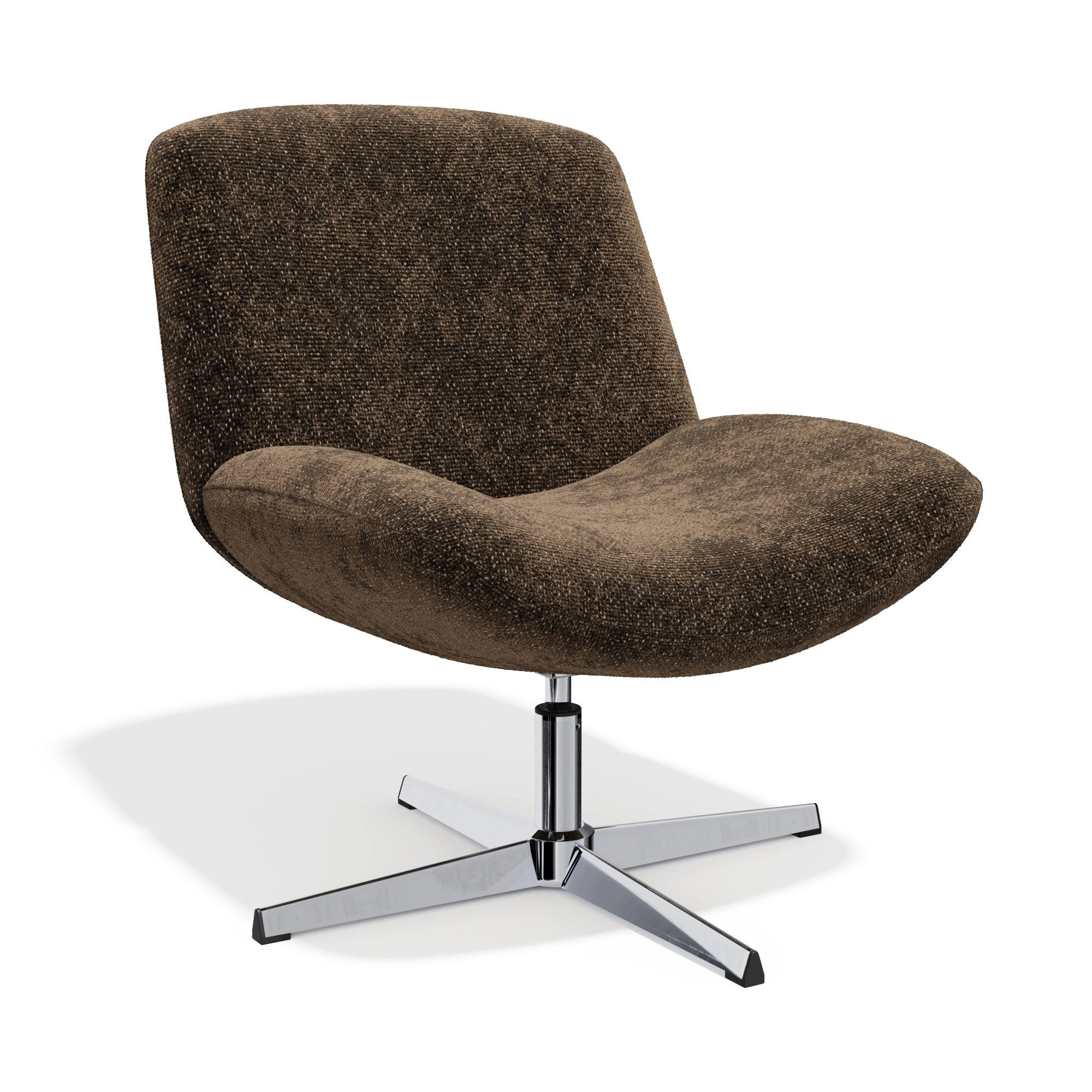 DREHSESSEL ABY Strukturierter Samt Espressobraun 66cm - Dunkelbraun/Braun, Textil (66/81/74cm) - Premium Interiors