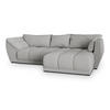 ECKSOFA ORENTI R-S Hellgrau Boucle-Stoff mit Schlaffunktion - Hellgrau, Holz (287/182cm) - MASSENO