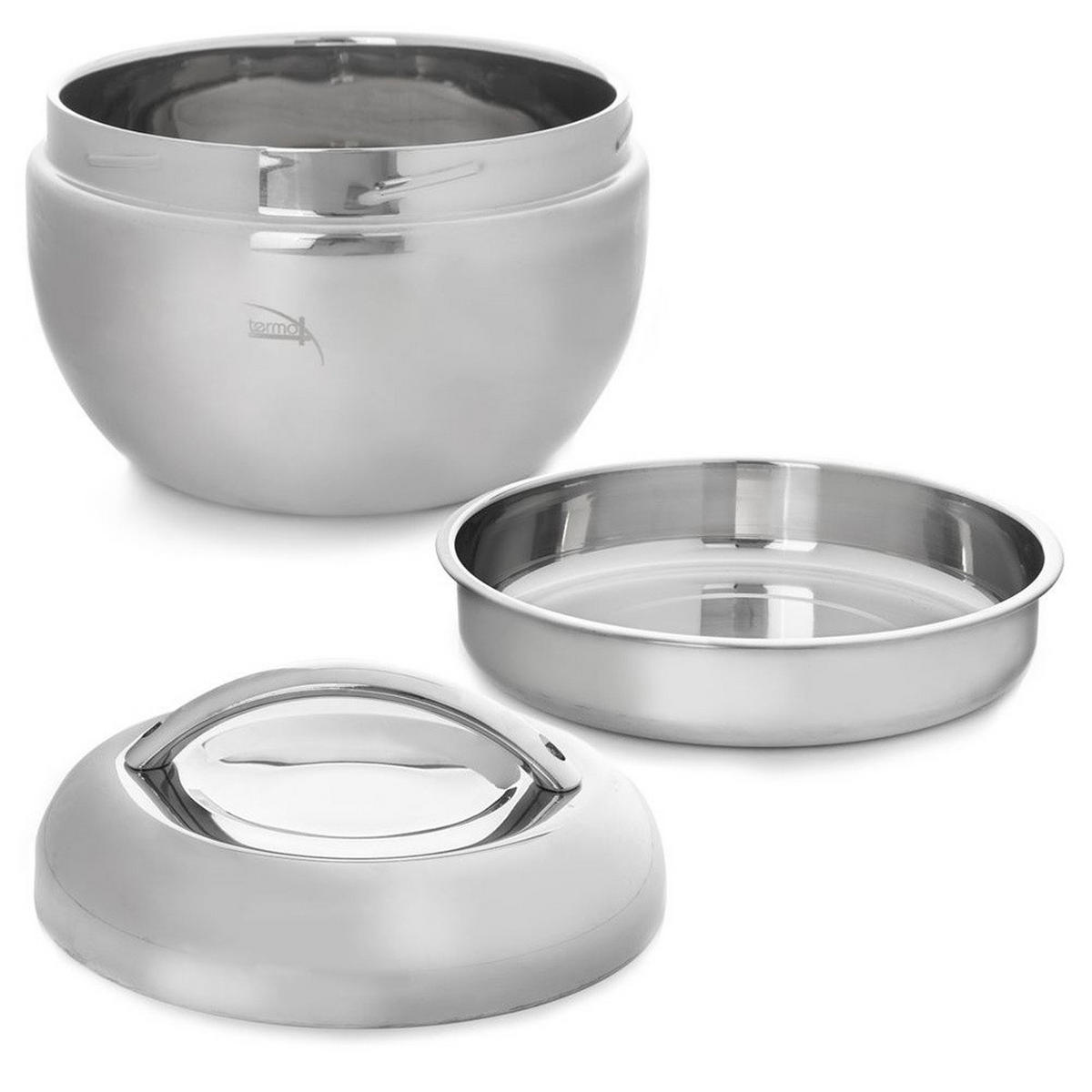 LUNCHTHERMOSKANNE Apple Edelstahl 2 l - Silberfarben, Metall (17/14/17cm) - Orion 