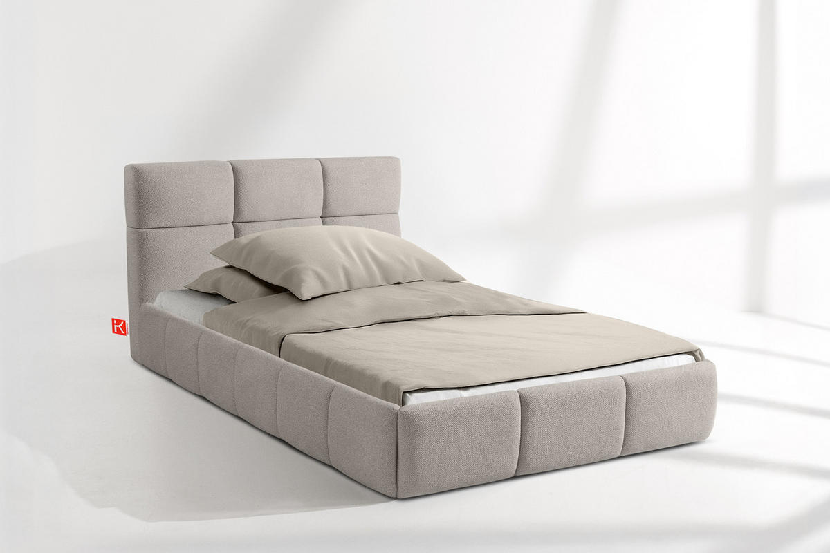 POLSTERBETT ALTOS Einzelbett, hellgrau - Hellgrau, Holz/Holzwerkstoff (120/200cm) - KONSIMO®