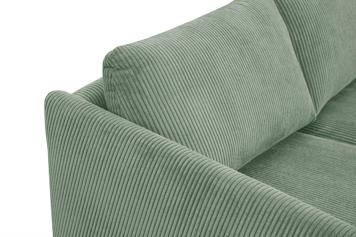 ECKSOFA VILT 4-Sitzer, mintgrün - Schwarz/Mintgrün, Holzwerkstoff/Textil (156/255cm) - Courtois Laville