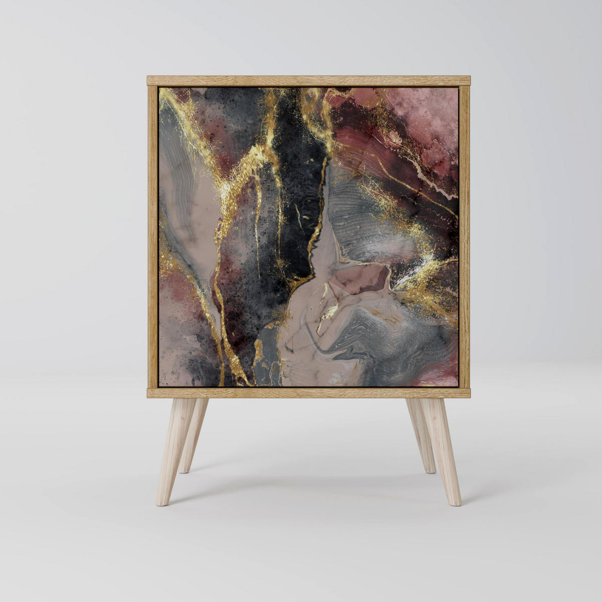 SIDEBOARD GOLDEN TIDES, Grau, 57,5x42x57,5 cm, Ohne Füße - Multicolor/Grau, Holzwerkstoff (57.5/57.5/42cm) - SpaceRebels