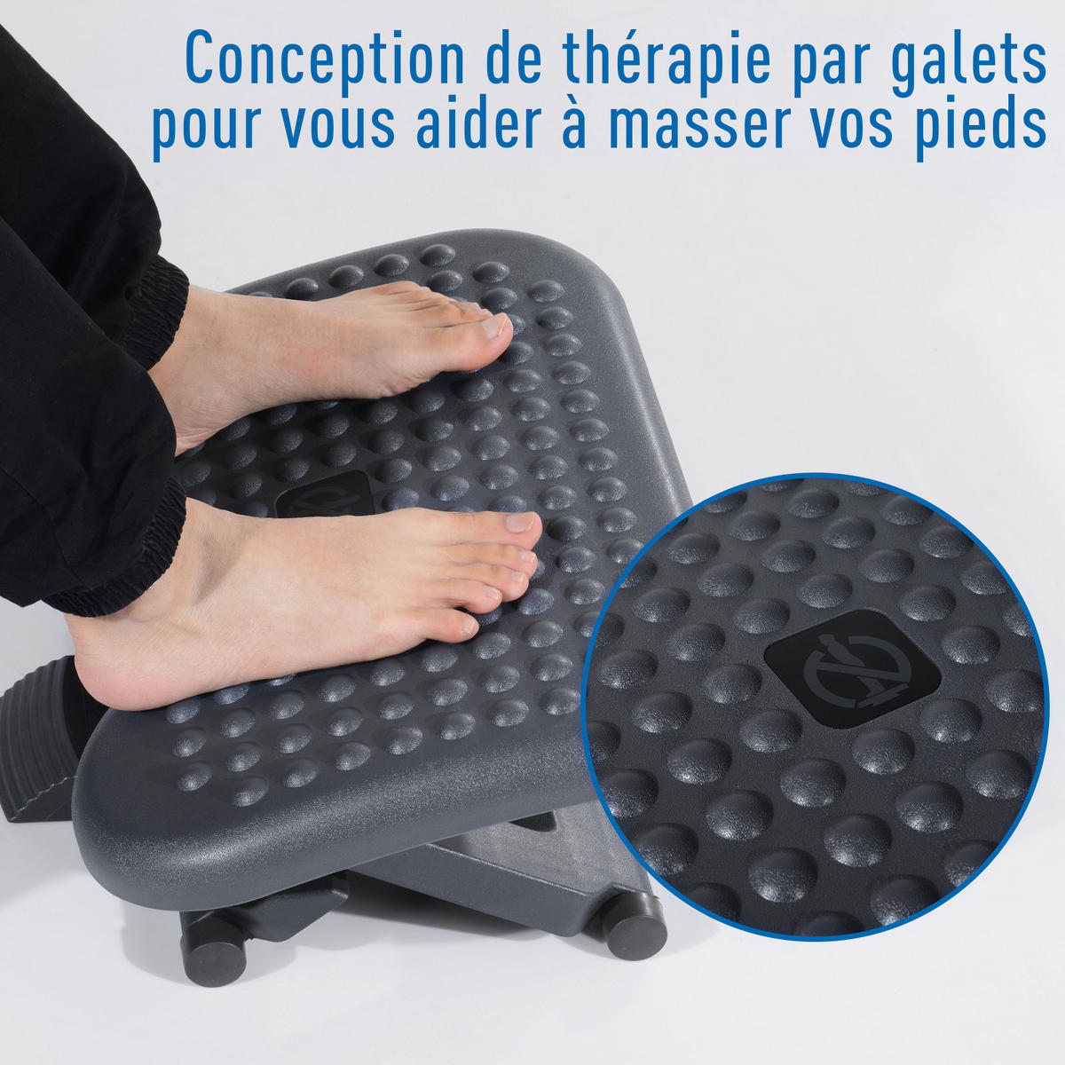 FUSSTÜTZE DE-16660 ergonomisch, 3-fach höhenverstellbar Dunkelgrau - Dunkelgrau, Kunststoff (35/17/46cm) - ComfortXL