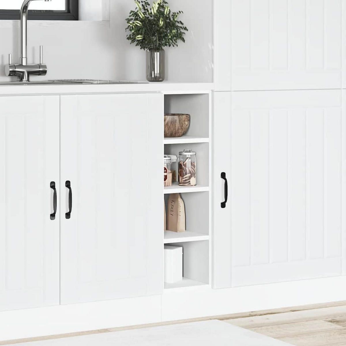 UNTERSCHRANK Riga Weiss 20/44,5/81,5 Cm Holzwerkstoff - Weiß, Holzwerkstoff (44.5/81.5/20cm) - vidaXL