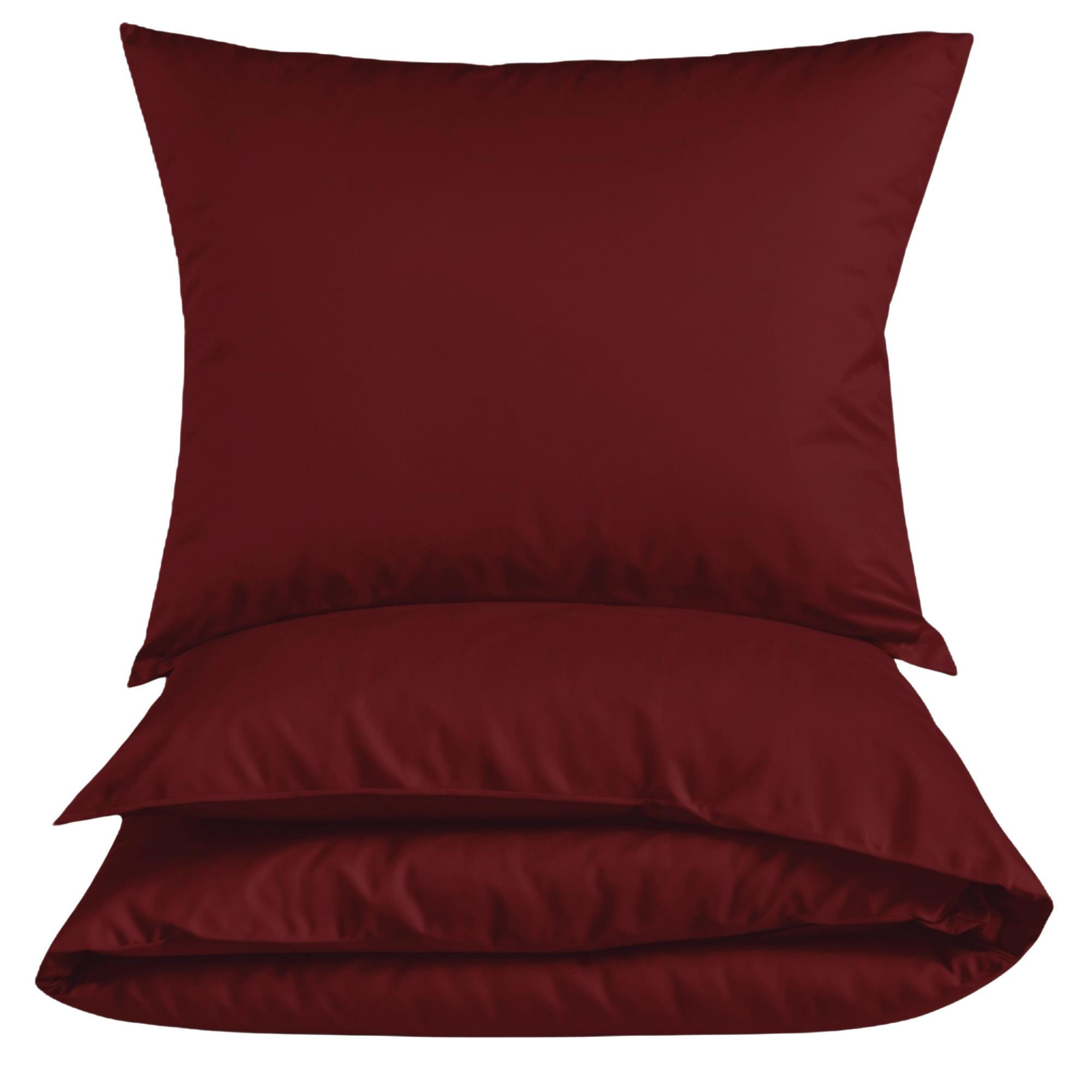 BETTWÄSCHE 135x200 Renforce Bettbezug aus 100% Baumwolle - Rot einfarbig - Bordeaux, Textil (135/200cm) - Carpe Sonno