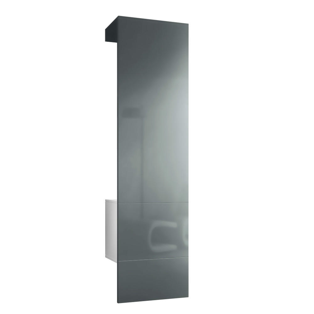 GARDEROBE Carlton Paneel in Grau Hochglanz - Grau, Holzwerkstoff (52/193/35cm) - Vladon