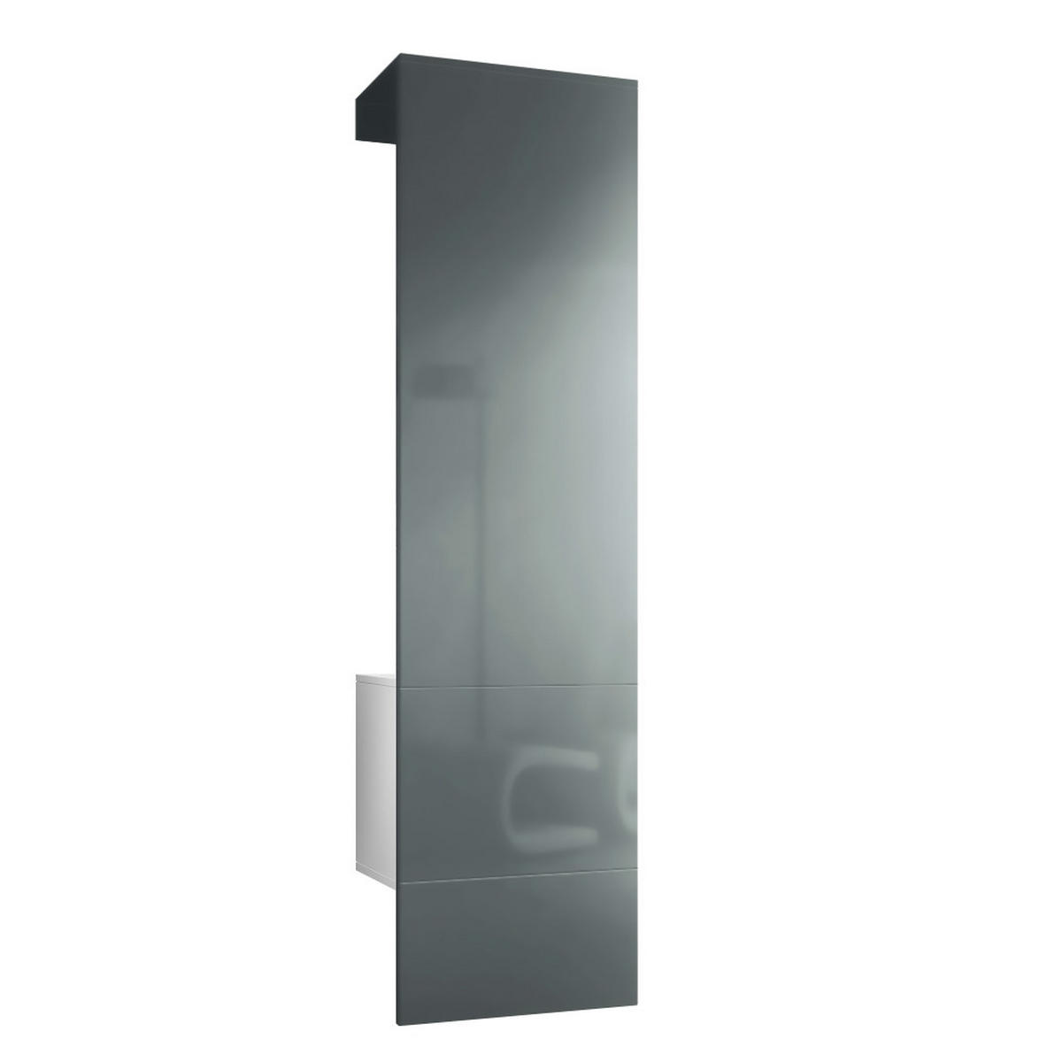 GARDEROBE Carlton Paneel in Grau Hochglanz - Grau, Holzwerkstoff (52/193/35cm) - Vladon