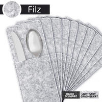 BESTECKTASCHEN 10er-Set - Hellgrau, Textil (25/10/4cm) - Miqio Design