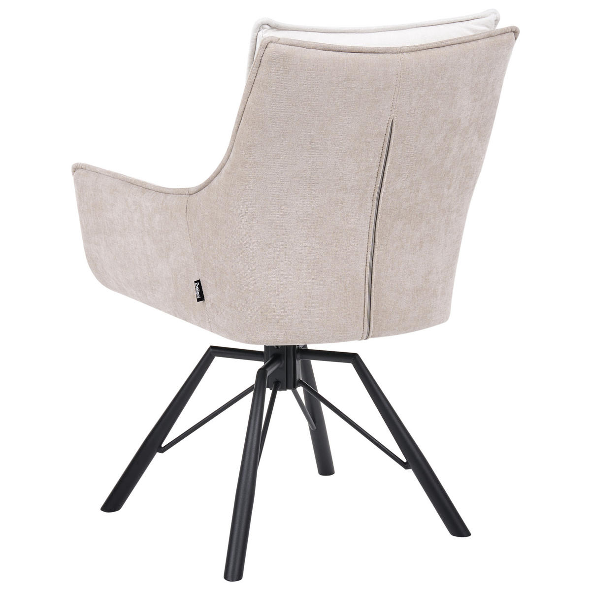 JÍDELNÍ ŽIDLE otočná Žinylková látka Krémově bílá/Béžová Anneberg - krémová, textil (60/94/64cm) - Beliani