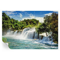 FOTOTAPETE 152x104 cm - Ein atemberaubender Wasserfall - Grün, Textil (152/104cm) - Wallfluent