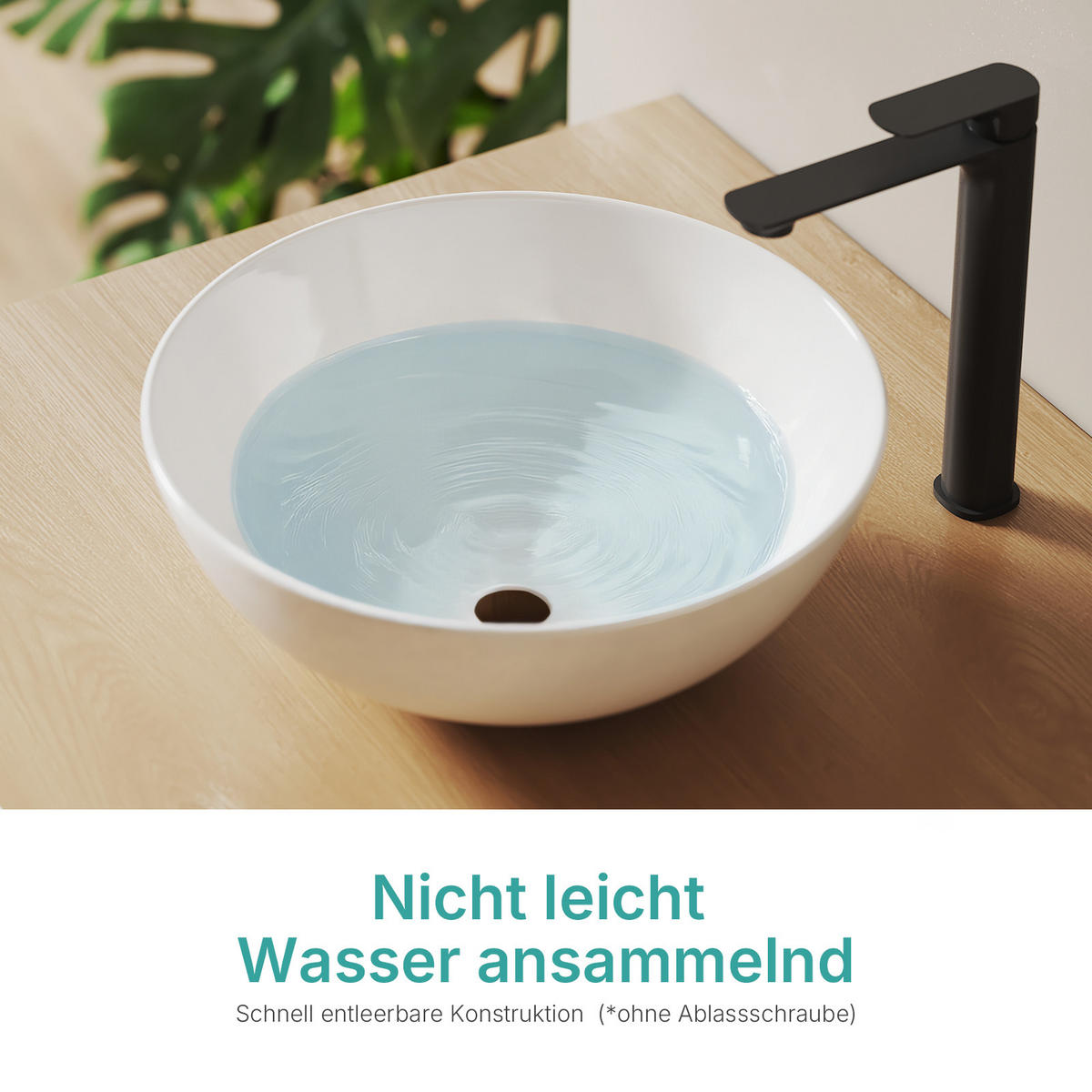 WASCHBECKEN Keramik Weiß Glänzend Ø41,5 / 15,5 cm - Weiß, Keramik (41.5/15.5/41.5cm) - EMKE
