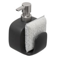 SPÜLMITTELSPENDER mit Schwammhalter 11,5/9/15,5 cm - Schwarz, Keramik (9/15.5/11.5cm) - 5five Simply Smart